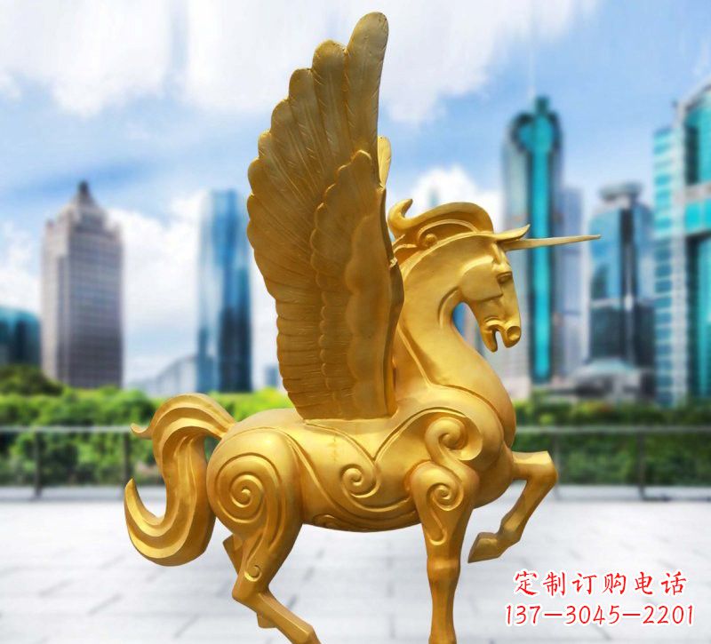 大同玻璃钢仿铜独角兽雕塑精美雕塑艺术