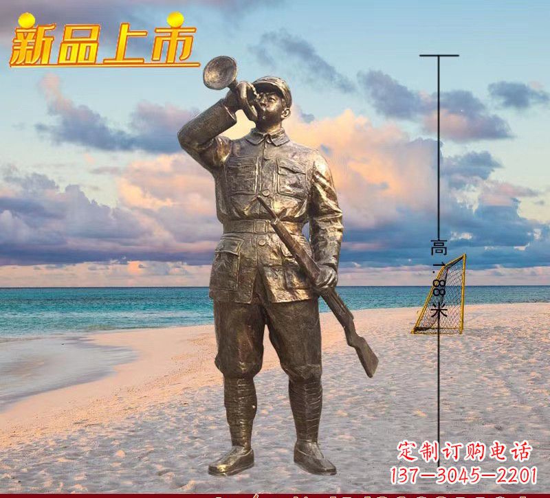 大同玻璃钢仿铜红军人物雕塑222