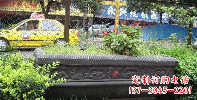 大同玻璃钢仿铜花盆景观雕塑