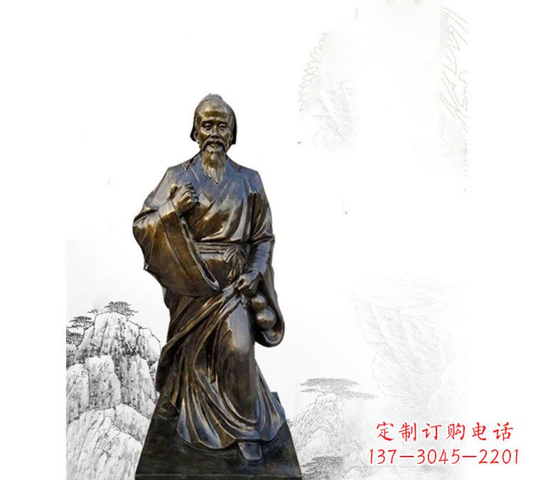 大同玻璃钢仿铜华佗雕塑