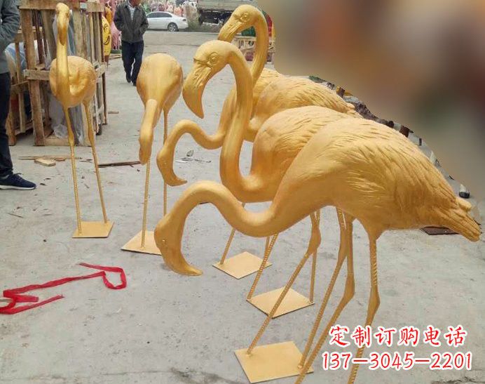 大同火烈鸟雕塑仿铜雕塑的精美杰作