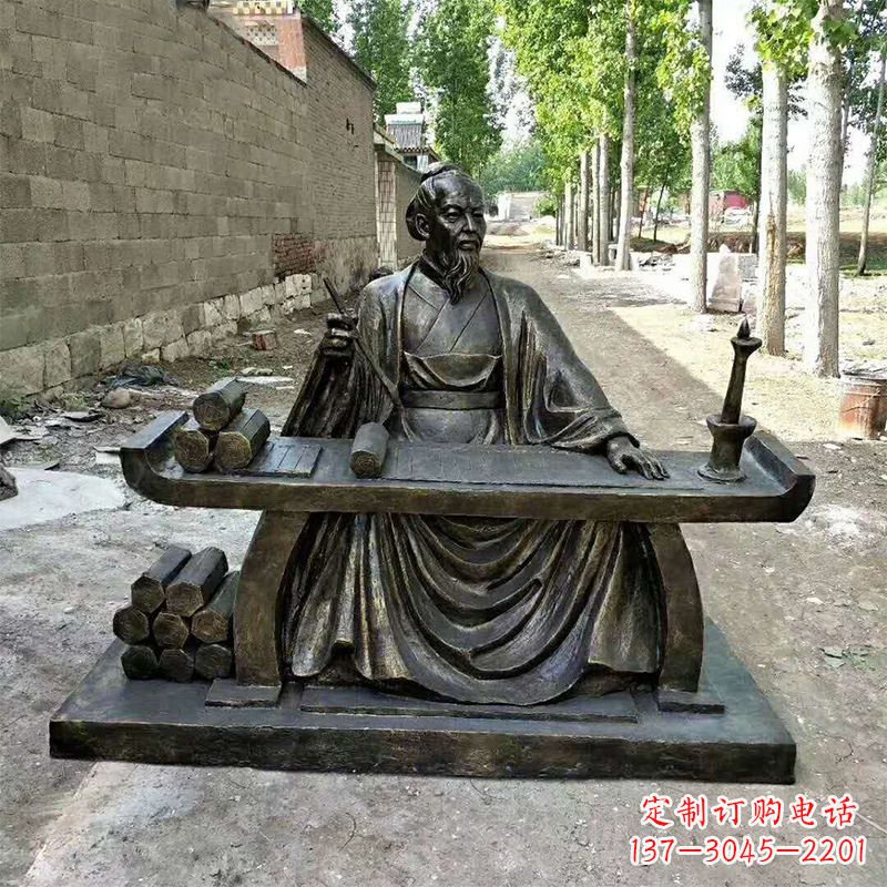 大同玻璃钢仿铜雕刻的历史名人——张衡