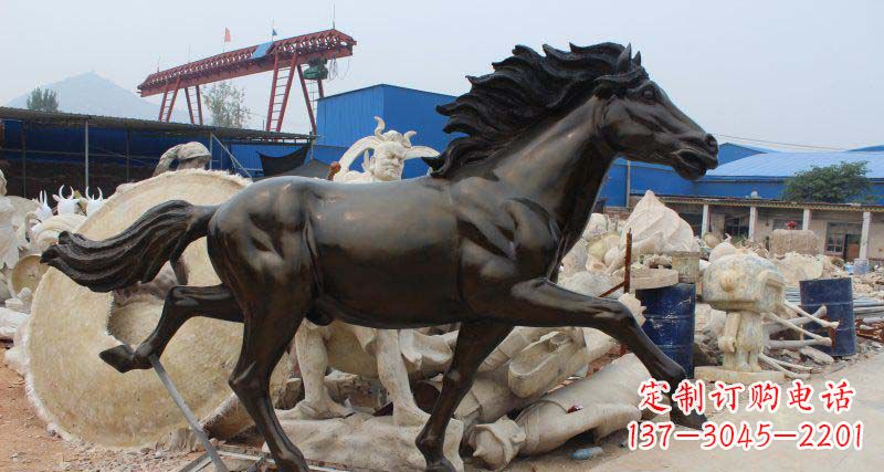大同玻璃钢仿铜马广场动物雕塑