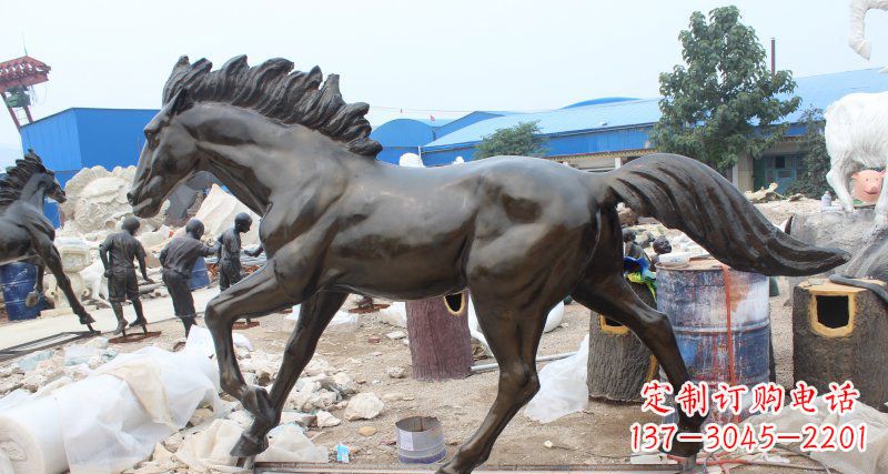 大同玻璃钢仿铜马广场动物雕塑精美雕塑装点繁华城市