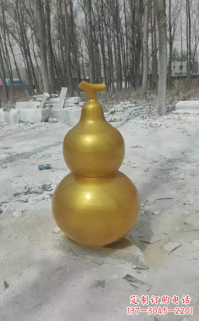 大同玻璃钢仿铜葫芦雕塑