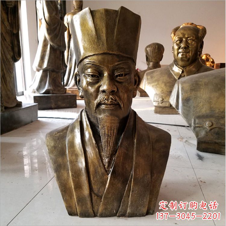 大同玻璃钢仿铜苏轼头像雕塑