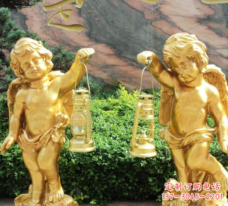 大同玻璃钢仿铜小天使路灯