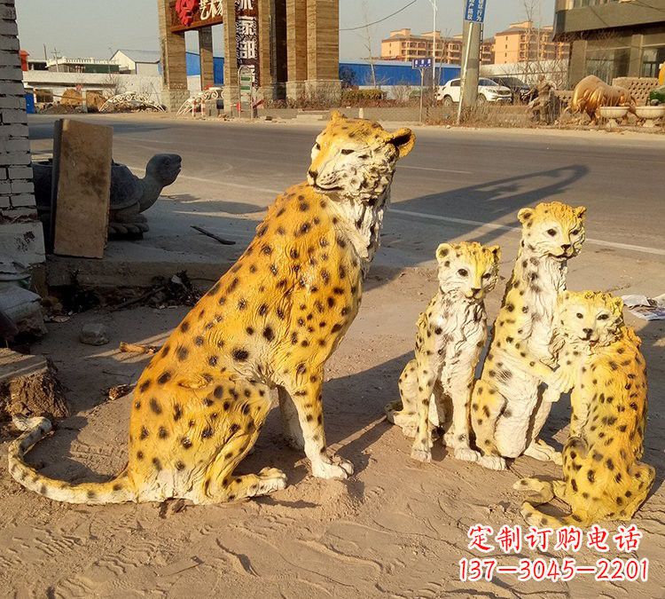 大同玻璃钢仿真豹子雕塑
