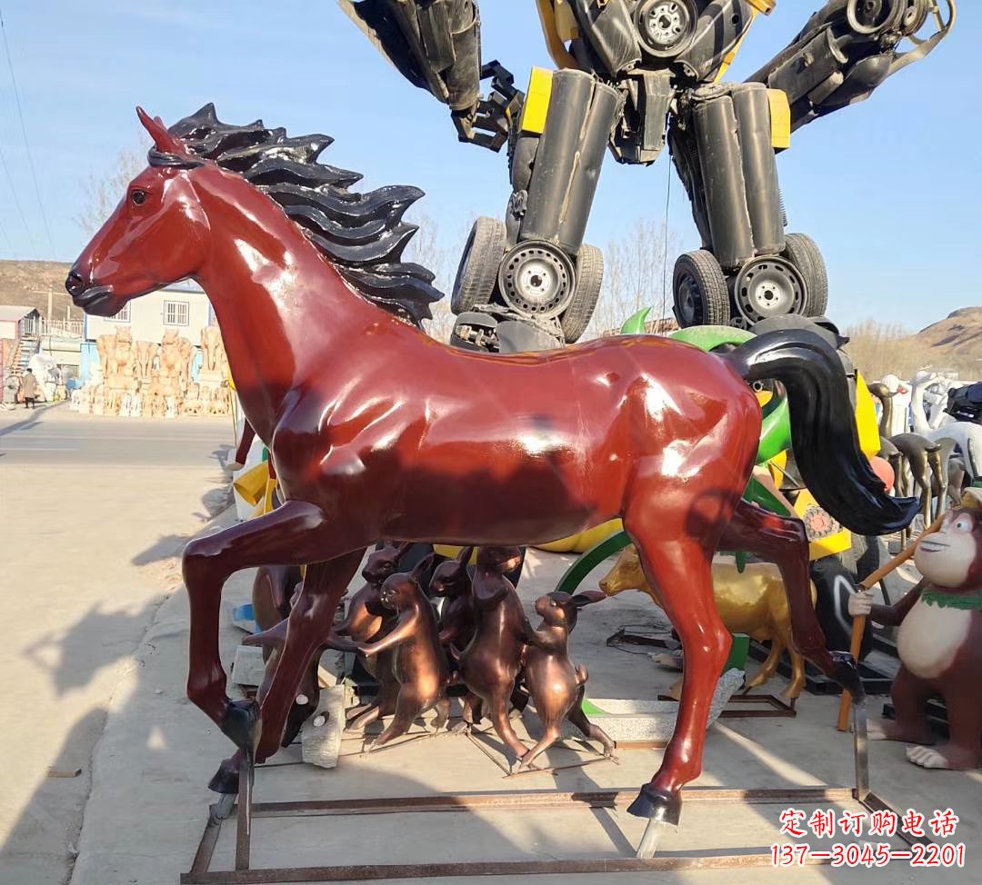 大同玻璃钢奔马雕塑