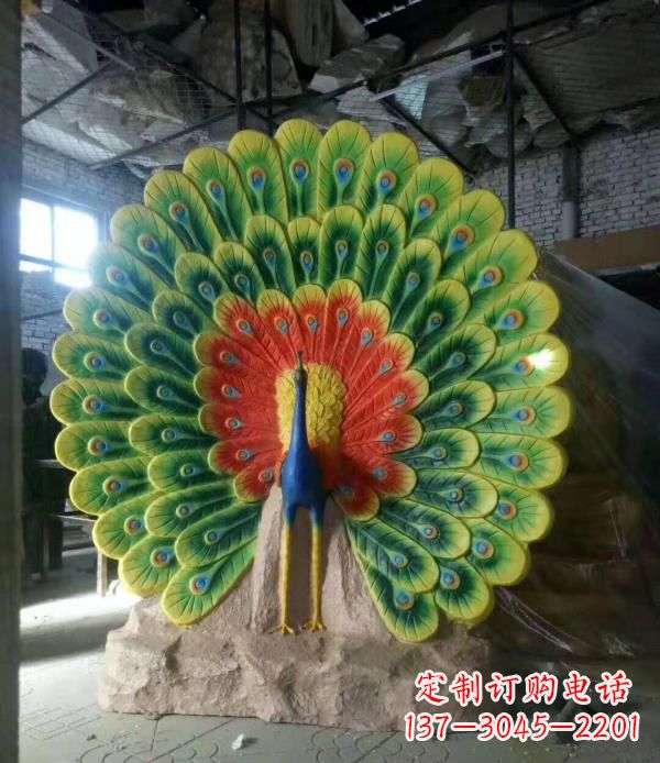 大同玻璃钢制作的孔雀雕塑