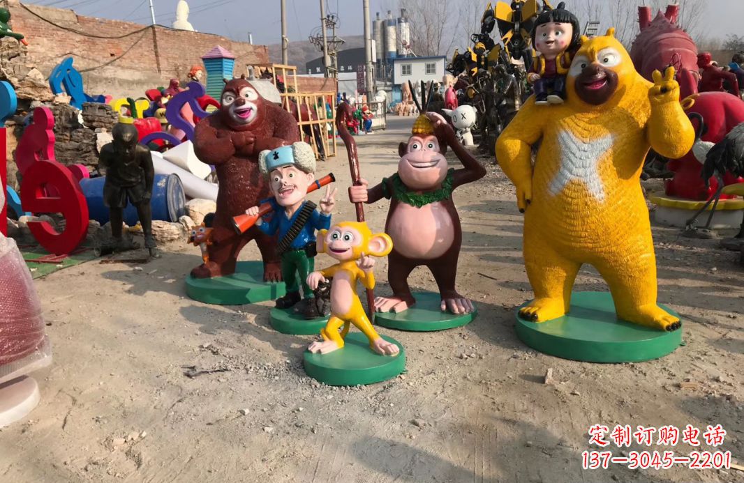 大同玻璃钢仿真熊二雕塑一种可爱的艺术品