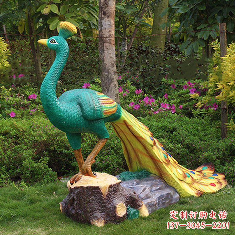 大同玻璃钢制作的孔雀雕塑