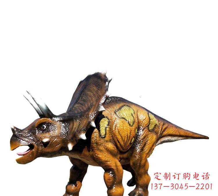大同玻璃钢仿真恐龙三角龙雕塑——古老动物的最佳再现