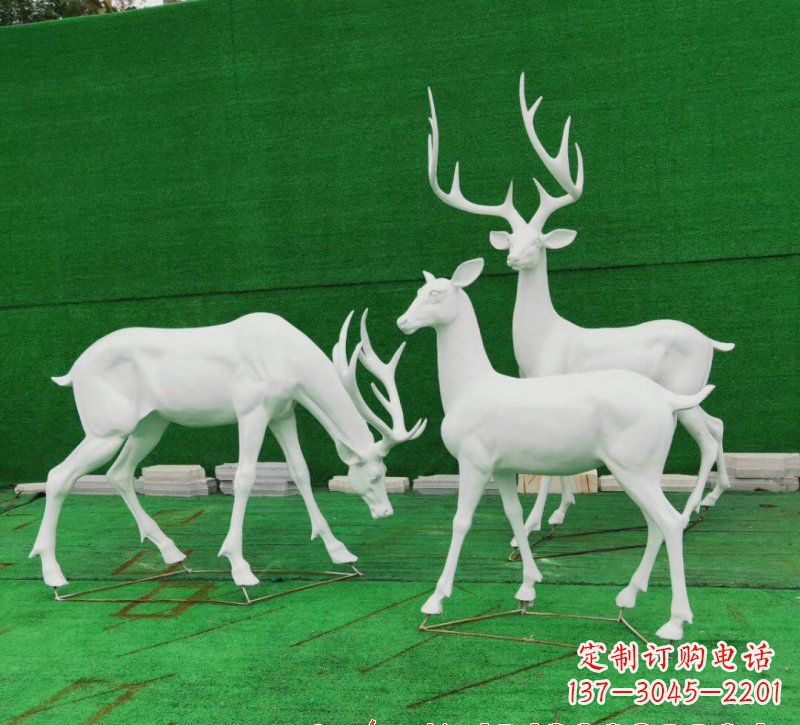 大同玻璃钢鹿群雕塑