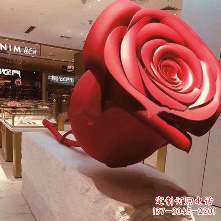 大同玻璃钢玫瑰花雕塑