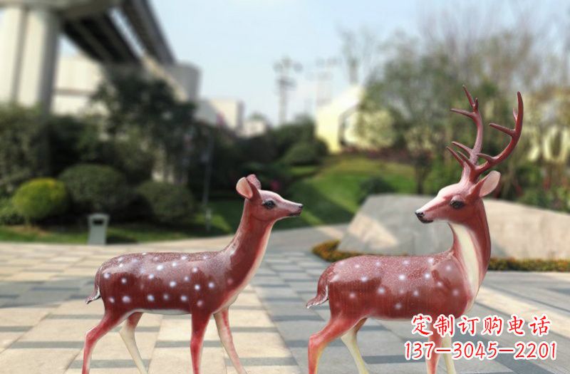 大同玻璃钢仿真梅花鹿雕塑