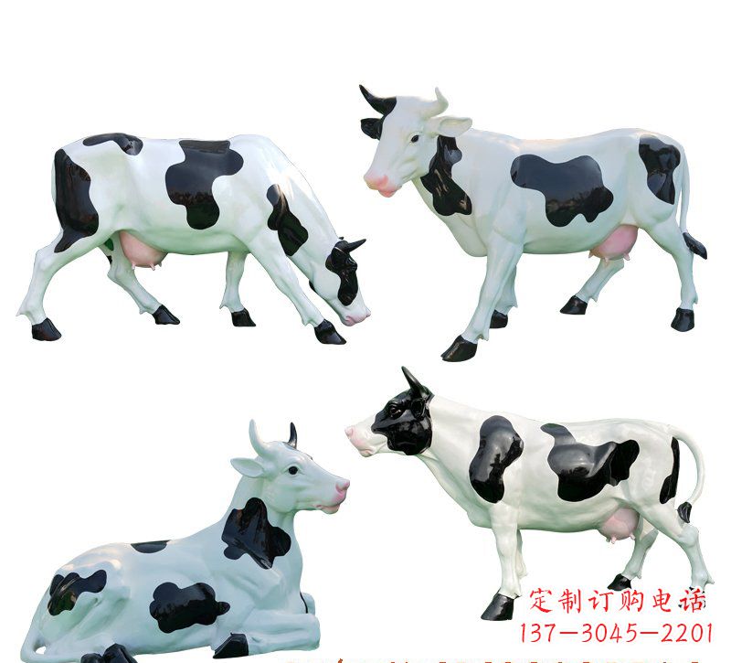 大同玻璃钢仿真奶牛雕塑精美的艺术品