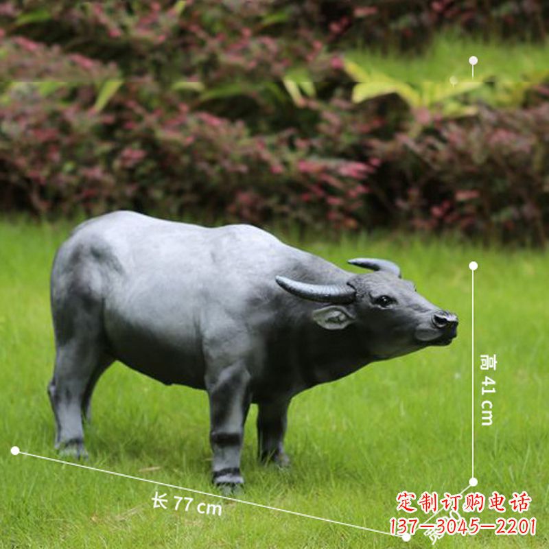 大同玻璃钢仿真水牛雕塑——点缀公园草坪