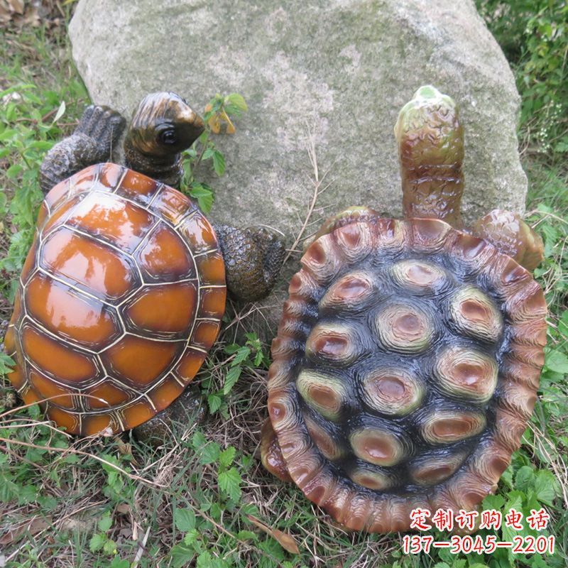 大同玻璃钢海龟雕塑精致美观的园林装饰品