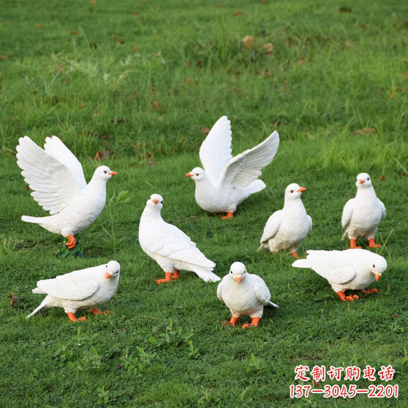大同玻璃钢鸽子雕塑
