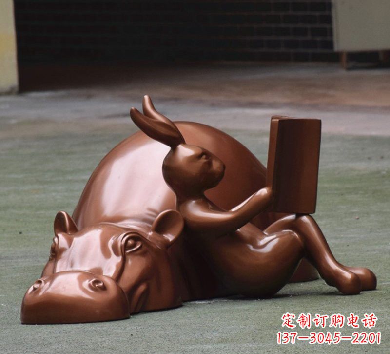 大同玻璃钢河马雕塑——给环境添彩