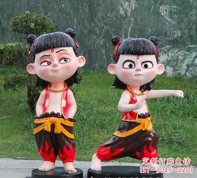大同哪吒玻璃钢卡通人物雕塑的象征