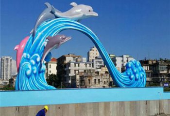 大同玻璃钢大型海豚雕塑游泳馆游乐场的精彩缤纷