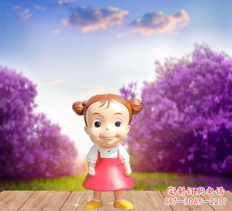 大同精美玻璃钢卡通小女孩雕塑