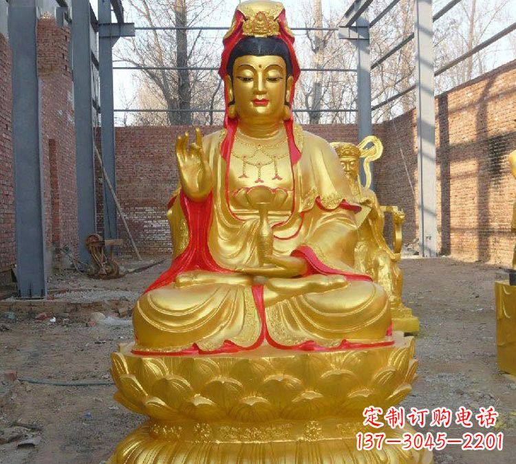 大同玻璃钢金观音菩萨雕塑