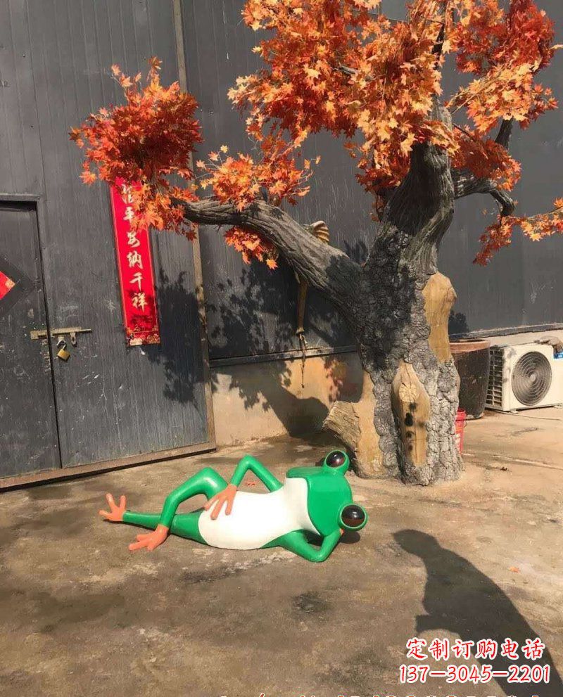 大同精美玻璃钢青蛙雕塑