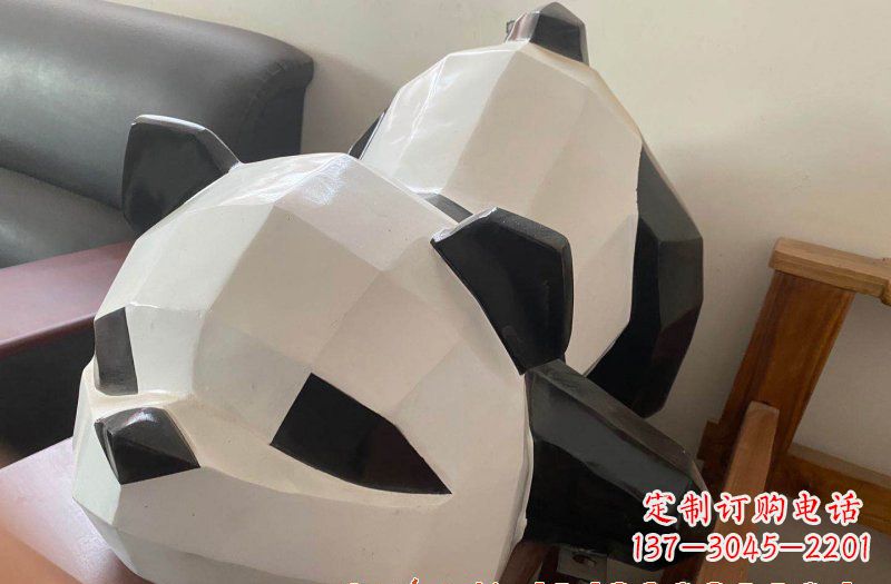 大同玻璃钢切面熊猫雕塑