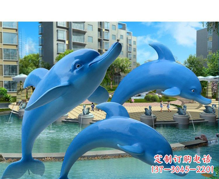 大同玻璃钢海豚雕塑灵动而美丽