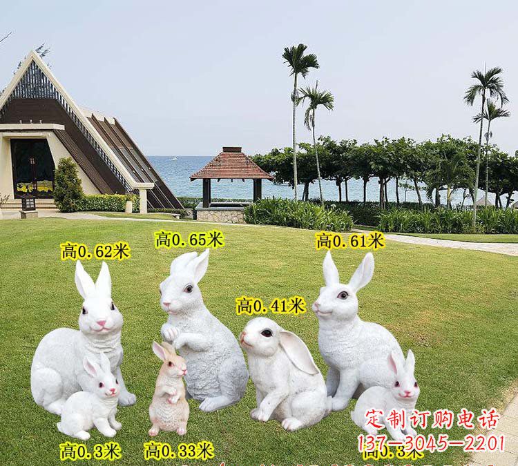 大同玻璃钢兔子雕塑精致的艺术之作