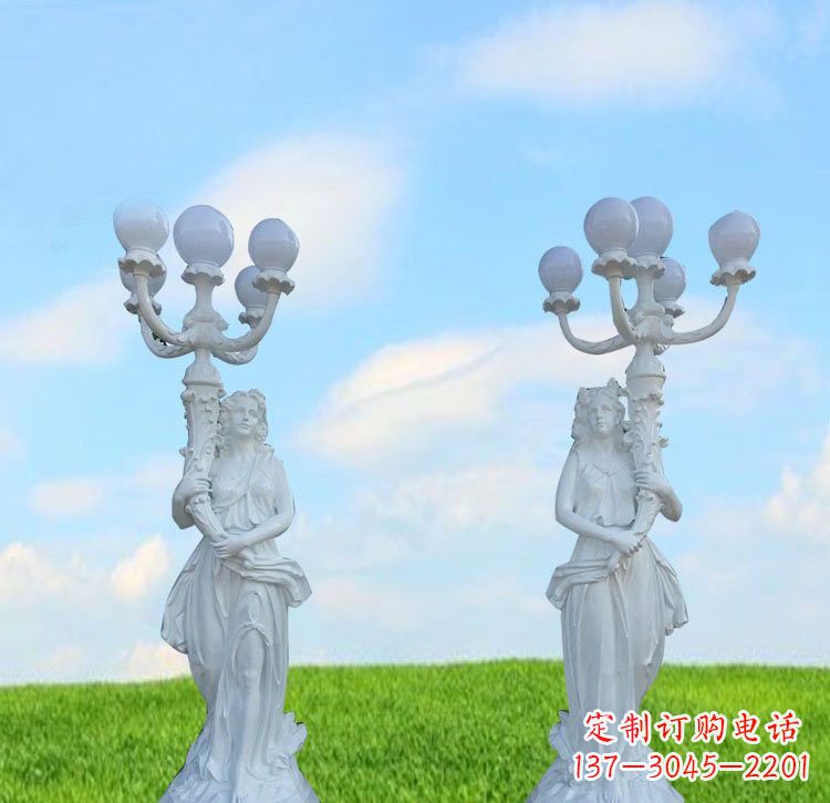 大同玻璃钢西方美女路灯