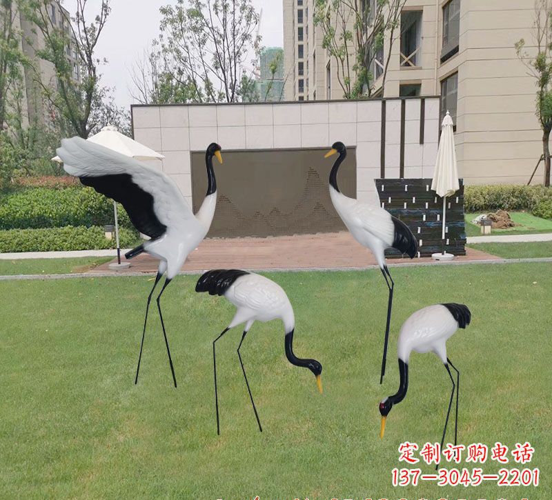 大同玻璃钢仙鹤雕塑 (2)