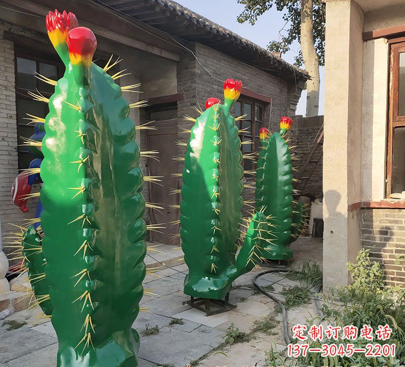 大同仙人掌雕塑玻璃钢的艺术精品