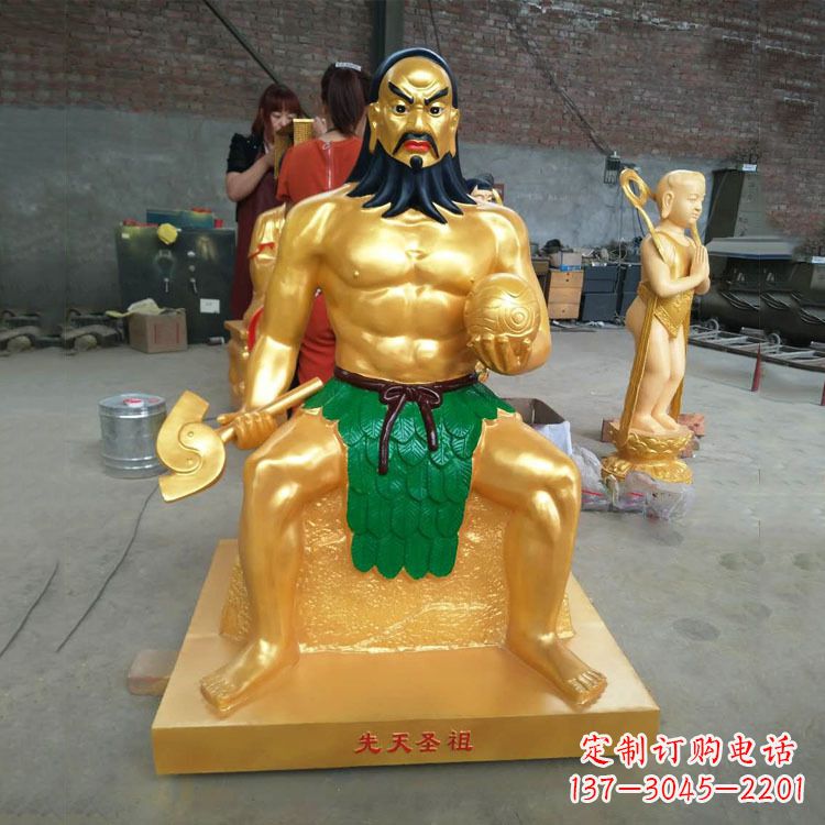 大同玻璃钢炎帝神农氏彩绘神像