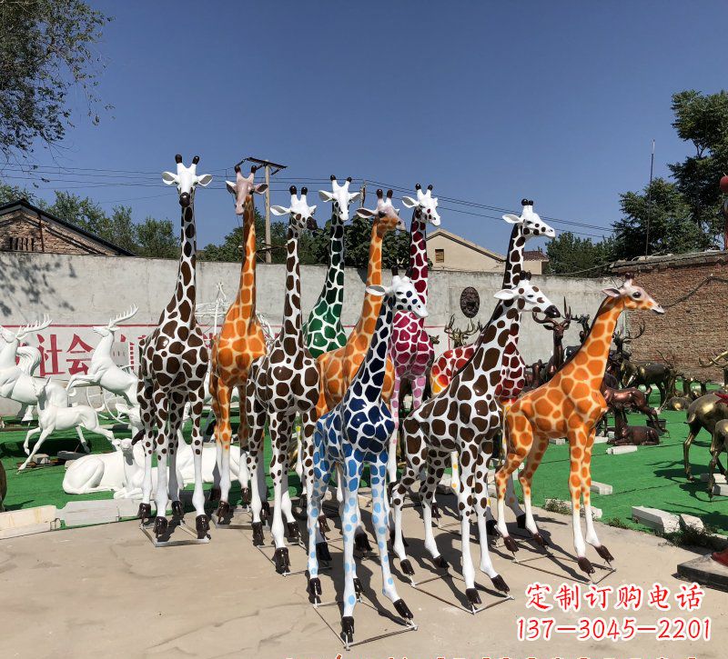 大同玻璃钢长颈鹿雕塑222