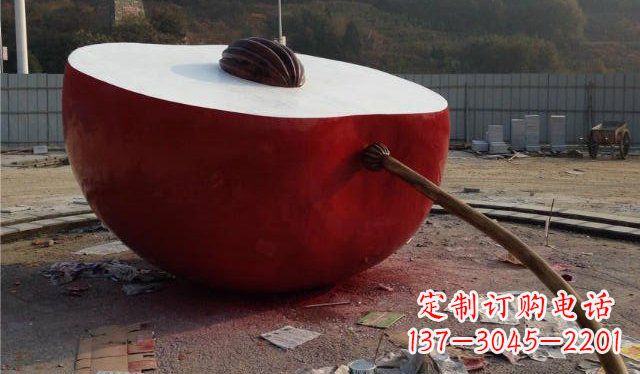 大同精美不锈钢苹果雕塑