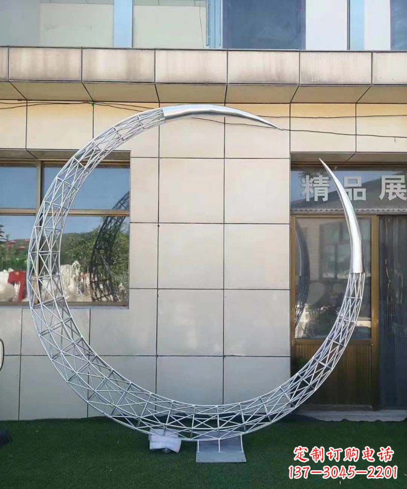 大同不锈钢别墅月亮镂空雕塑