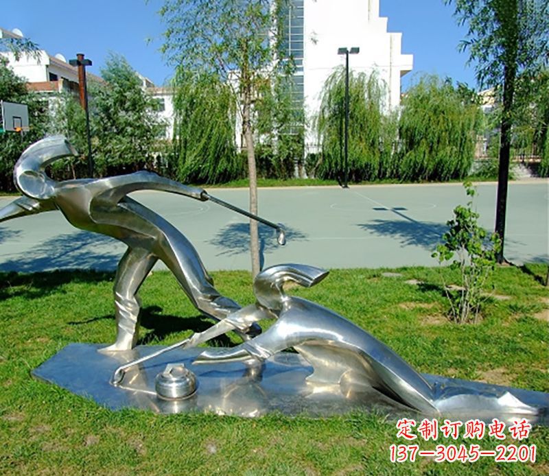 大同不锈钢冰壶雕塑 (2)