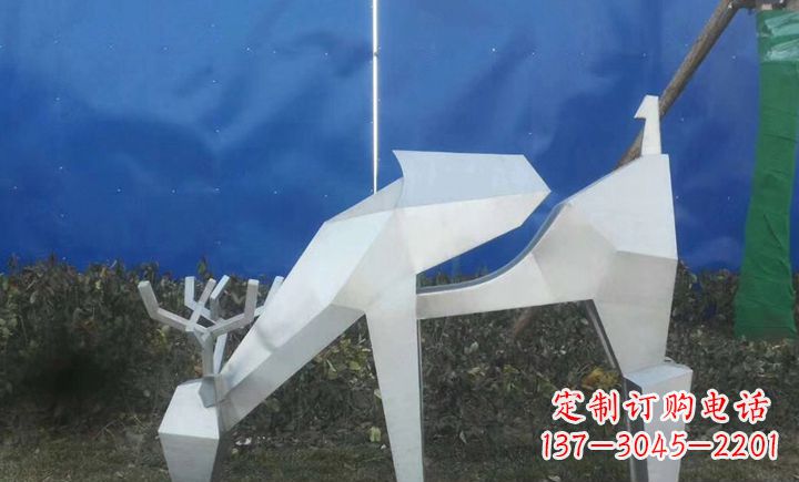 大同不锈钢不规则梅花鹿公园景观雕塑