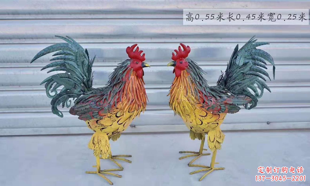 大同不锈钢彩绘公鸡雕塑——景观雕塑的精彩绽放
