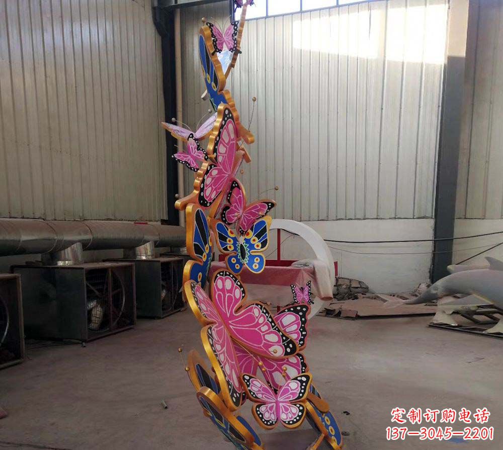 大同不锈钢彩绘蝴蝶雕塑1