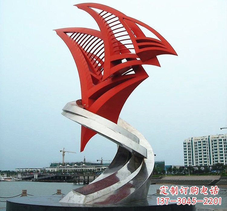 大同不锈钢彩色帆船雕塑