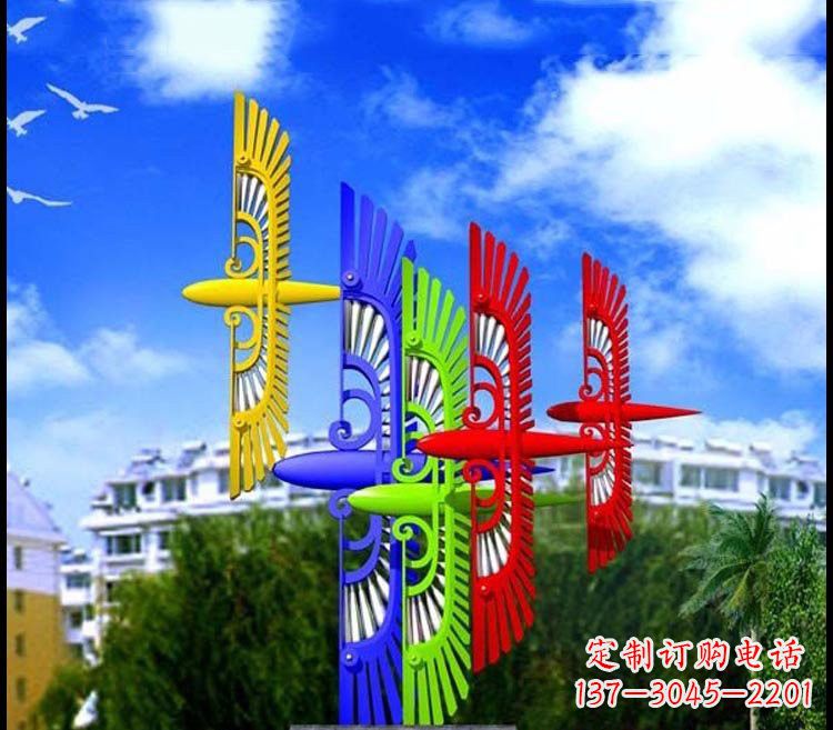 大同不锈钢彩色抽象老鹰雕塑
