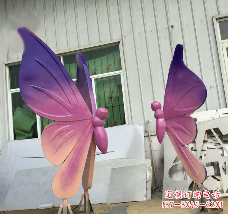 大同不锈钢彩色动物蝴蝶雕塑