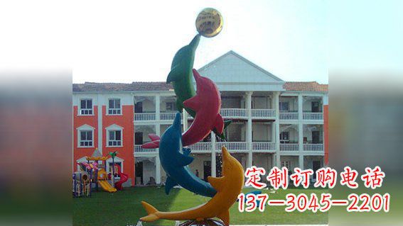 大同精美不锈钢海豚雕塑