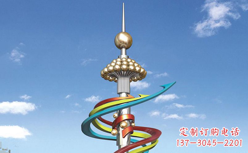 大同不锈钢飘带彩色雕塑——缤纷空间的艺术美学
