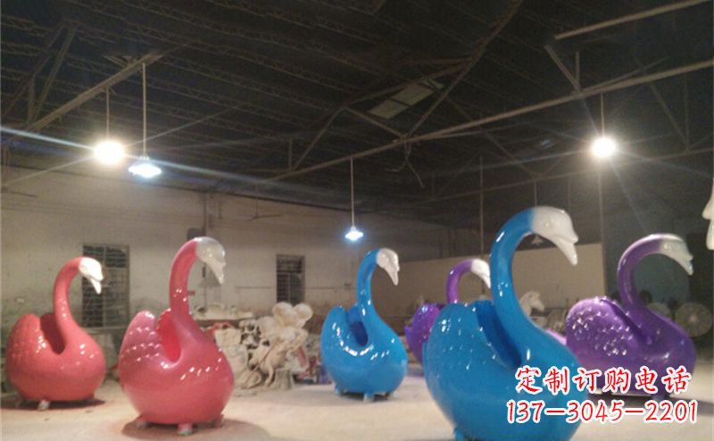 大同不锈钢彩色天鹅——精美的动物雕塑